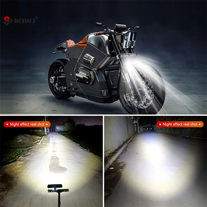 Motorcycle Flash 6LED Headlight SpotLights Auxiliary High Brightness Lamp Electric Vehicle Scooters Autocycle Modified Bulbs