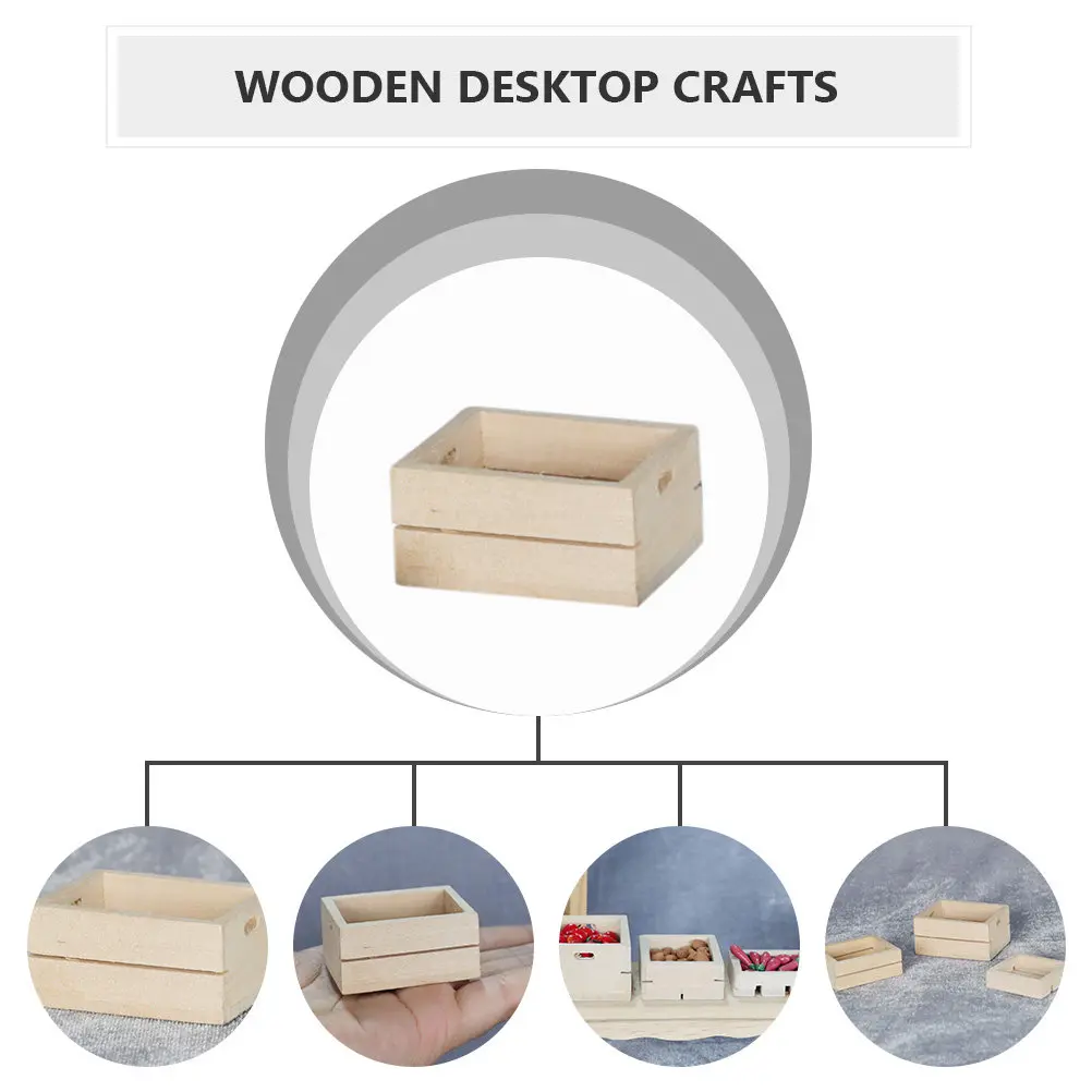 

3Pcs Mini Wooden Frame DIY Miniature Furniture Boxes for Mini House Kitchen Living Room Decoration Fruit Vegetable Display