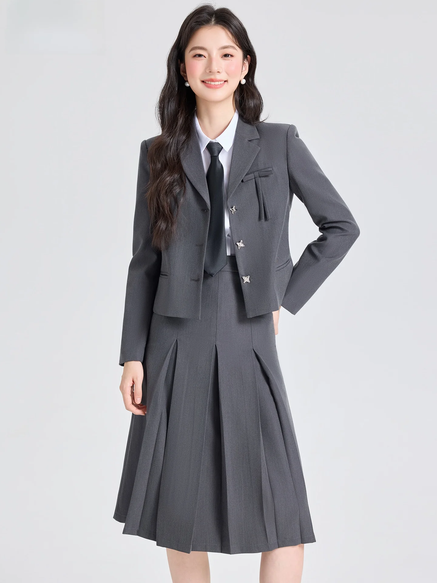 

ay Suit Jaet Women's ort Sle Spring Autumn New Sle Interview Formal Wear Teaching Qualin Exnation Suit Set