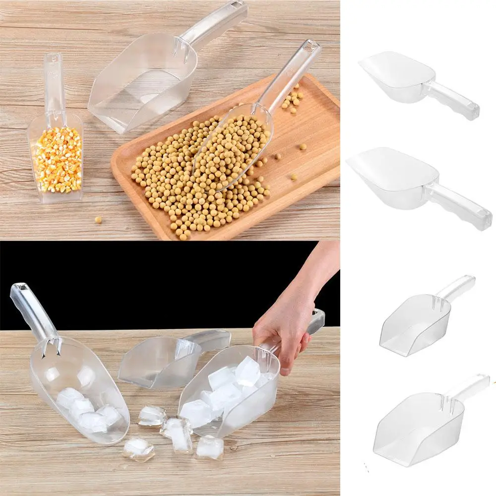 Plastic Ice Scoops Mini Transparent Ice Shovel Party Bar Buffet Kitchen Gadget For Candy Dessert Grain Dry Goods Shovel