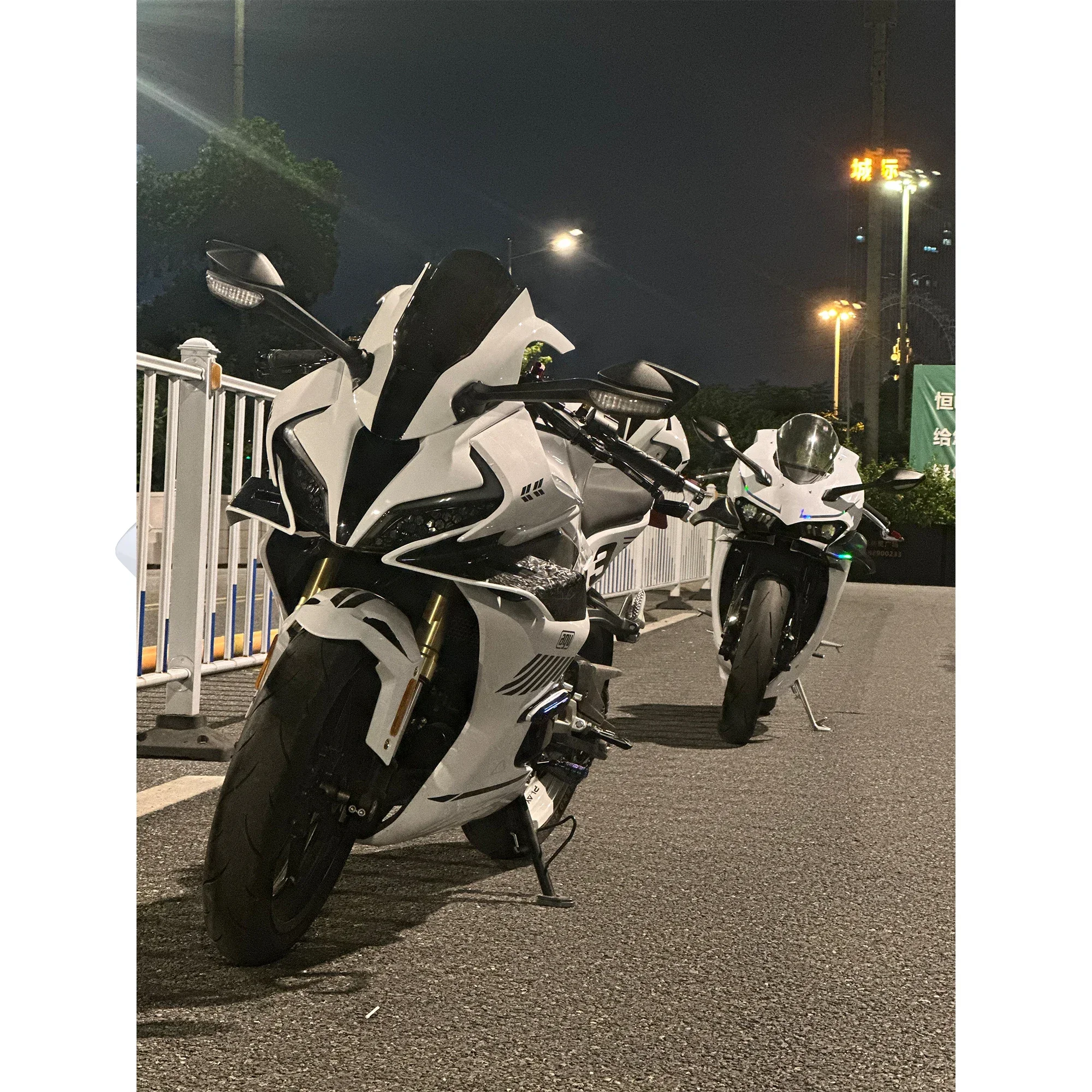 For CFMOTO 450SR 450SRS White Black Front Headlight Panel Front Cover Front Face Modification Accessories