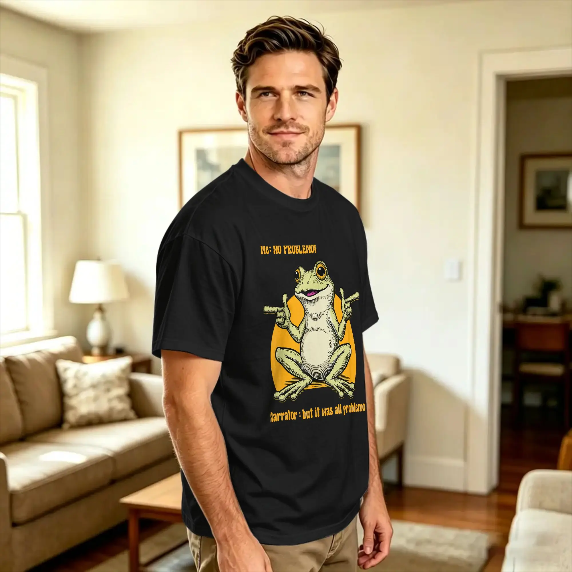 Harajuku T-Shirt Funny Frog Meme Me No Problemo Narrator Problemo Frog Humor Cotton T Shirts  Hippie Tee Shirt Short Sleeve Tees