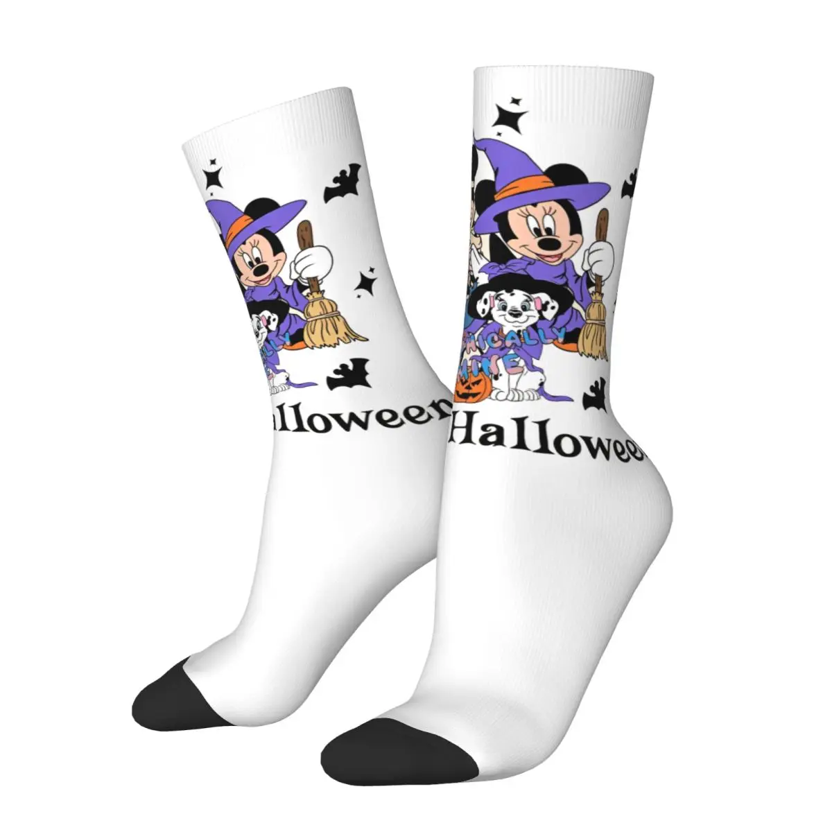 Mickey And Minnie Happy Halloween Theme All Season Socks Stuff for Women Sweat Absorbing Dress Socks