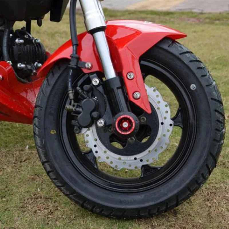 1 çift motosiklet alüminyum alaşımlı anti-çarpışma ön çatal kaydırıcılar tekerlek aks koruyucusu motosiklet düşme koruma aksesuarları