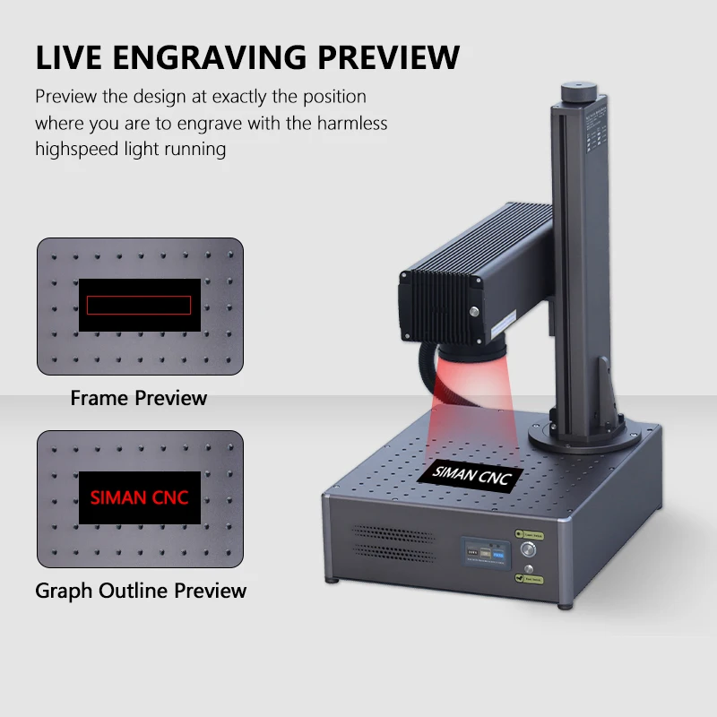 Compact 60W  M7 Fiber Laser Marking Machine for Gold Jewelry Programmable with Autofocus Supports DXF PLT BMP Formats