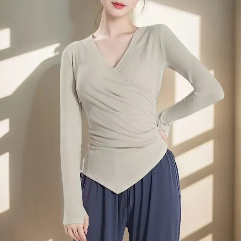 Terno de prática corporal de dança moderna clássico outono e inverno manga comprida terno de dança de dedo teste de arte