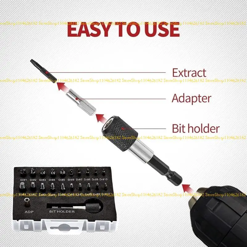 

Q2Q4 22Pcs/set Damaged Screw Extractor Drill Bits Purpose Tools Broken Speed Out Easy Bolt Stripped Screw Remover Tool