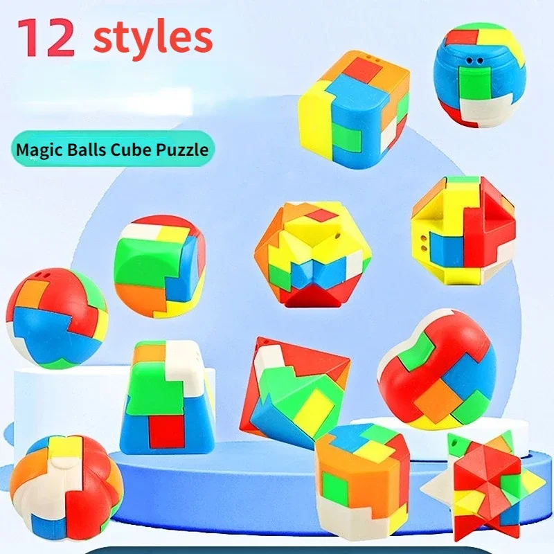 3D-Puzzle Luban Lock Schlüsselanhänger Brain Teaser Spiel Magic Mini Cube Intellektuelle Kinder Lernspielzeug für Kinder Erwachsene Antistress