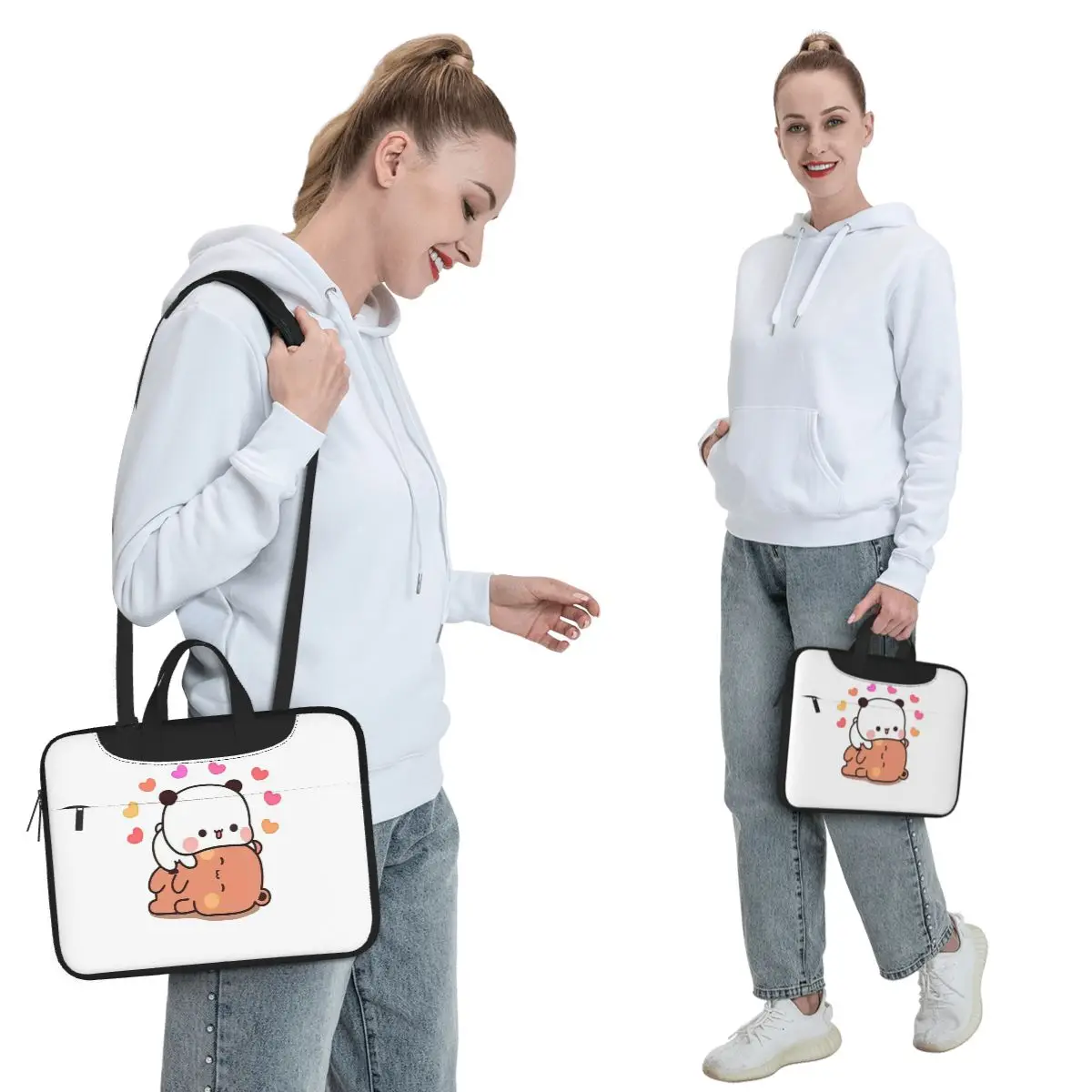 Peach And Goma Bubu Dudu Balloon Crossbody Laptop Bag Case  Resistant Protective Notebook Pouch for Macbook Pro Lenovo