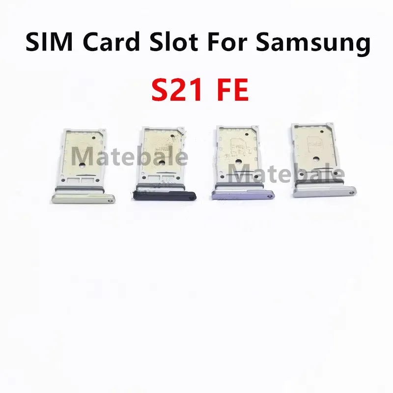 S21FE SIM Card Slots For Samsung Galaxy S21 FE 5G G990 Dual SIM Tray Adapters Socket Holder Replace Housing Repair Parts
