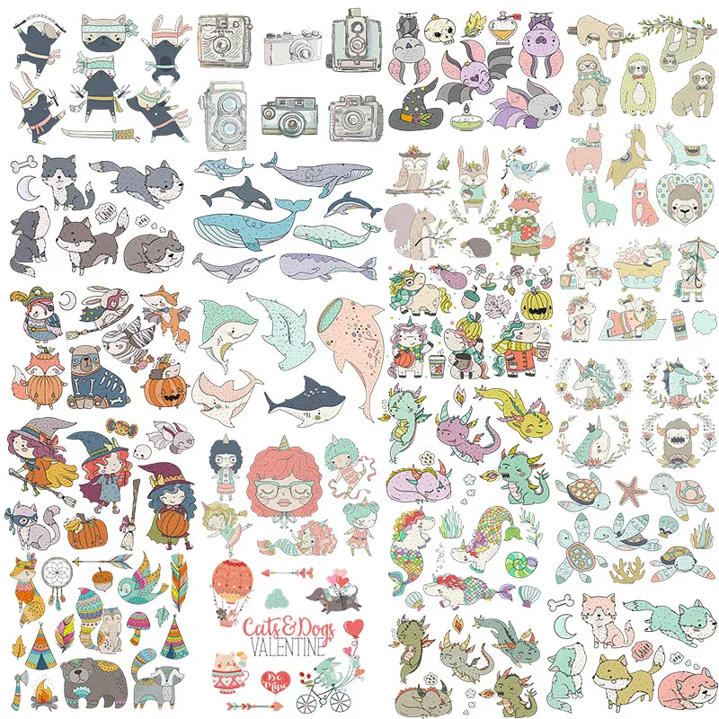 

Small patterns Cartoon stickers Thermal stickers on clothes Patches for clothing Iron-on Transfers Cloth patches
