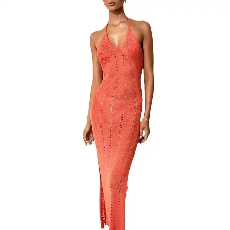 Jupe de plage tricotée pour femmes, couleur unie, Sexy, Cover-Up pour les maillots de bain, vêtements de Protection solaire, nouvelle collection été 2025