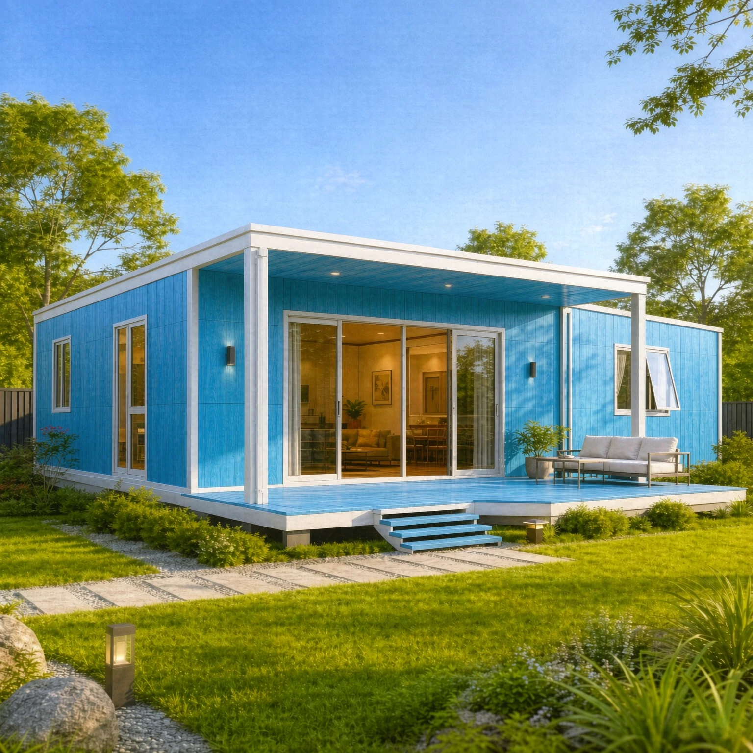 Modular Prefab Tiny Homes Expandable Container House Back Yard 20FT 40FT Luxury 2 3 Bedroom Prefabricated Container House