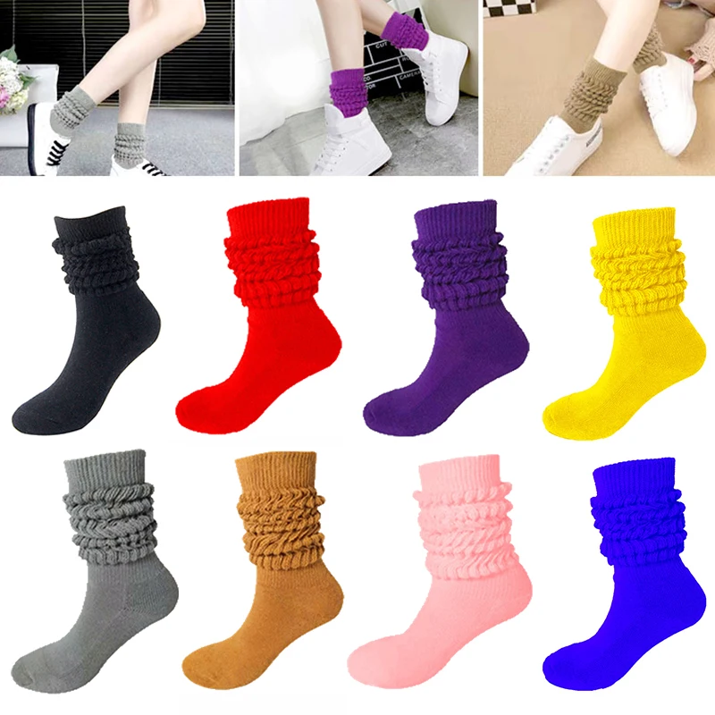 Casual Sock Heavy Socks Cotton Socks Socks High Women Men Solid Scrunch Knee