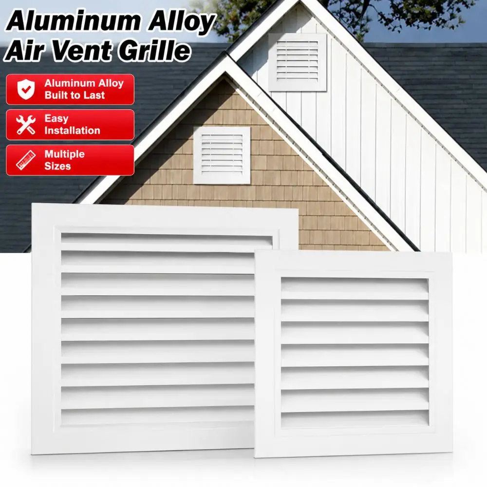 New Aluminum Alloy Air Vent Grille White Square Gable Vent Vent Cover Houses