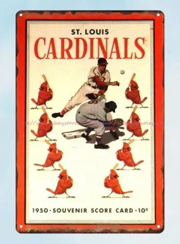 1950 baseball Souvenir Scorecard metal tin sign buy wall art