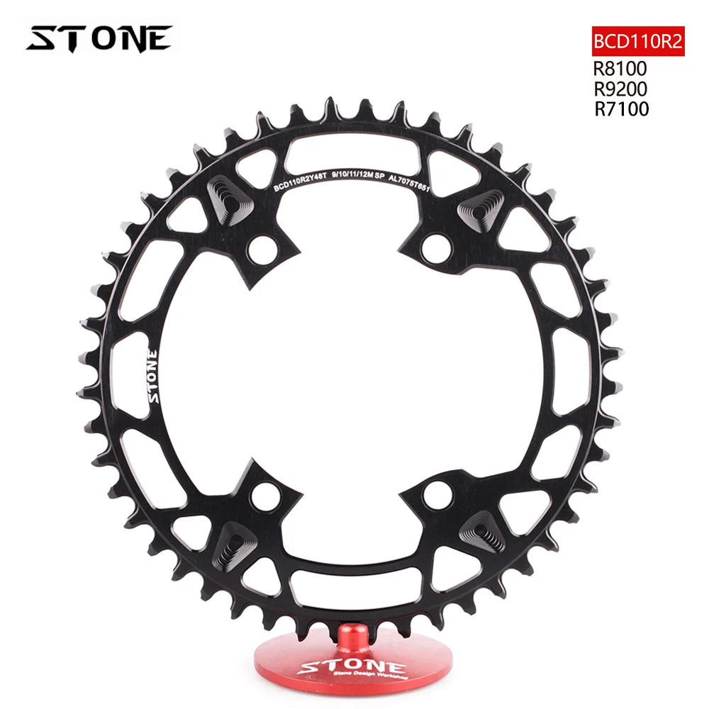 Stone 7075 Road Bike Single Circle Chainring BCD110 Chain Ring 4 Bolts for R7100 Ultegra R8100 Dura Ace R9200 Cranks Chainwheel
