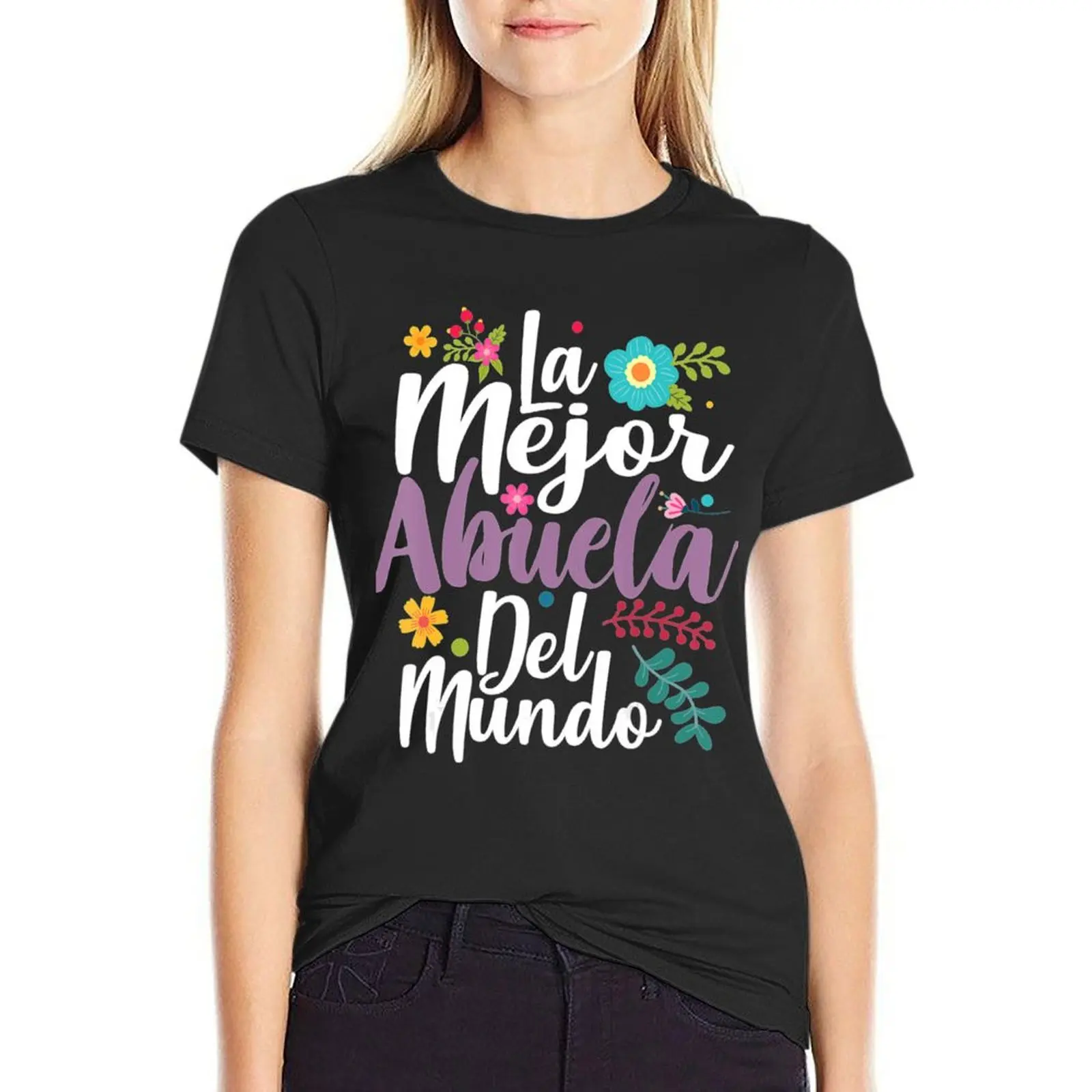 

feliz dia de las madre LA MEJOR ABUELA DEL MUNDO T-Shirt Aesthetic clothing summer blouses woman 2024