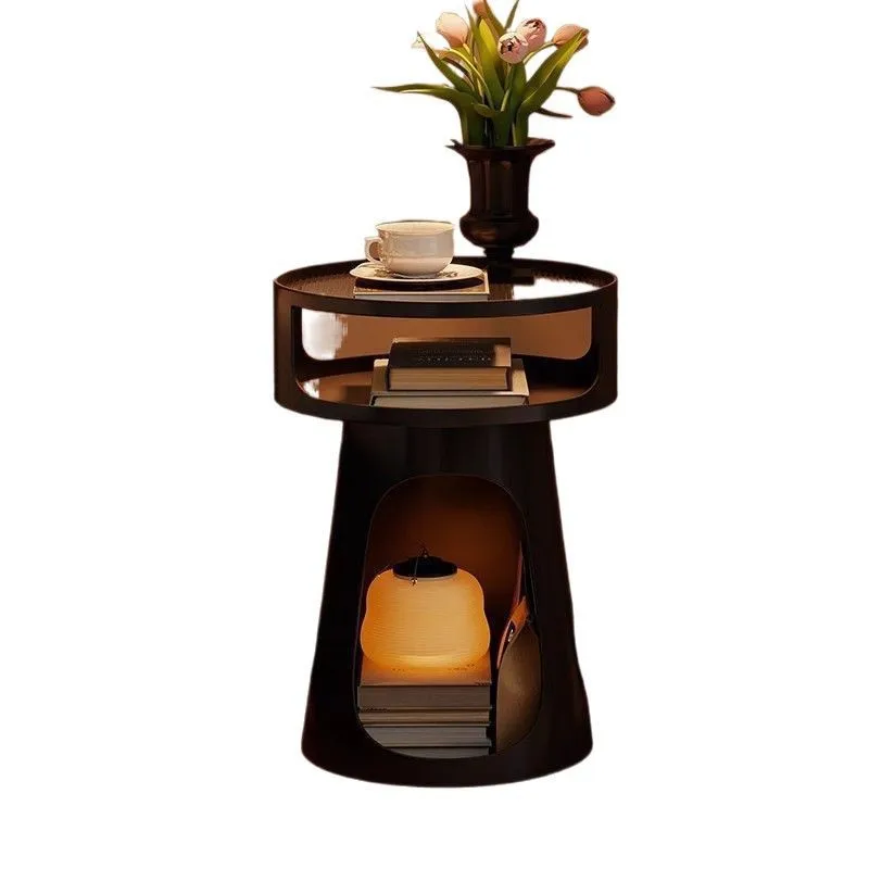 

French retro aesthetic bedside table bedroom simple small apartment cat bed sofa side table creative high-end shelf