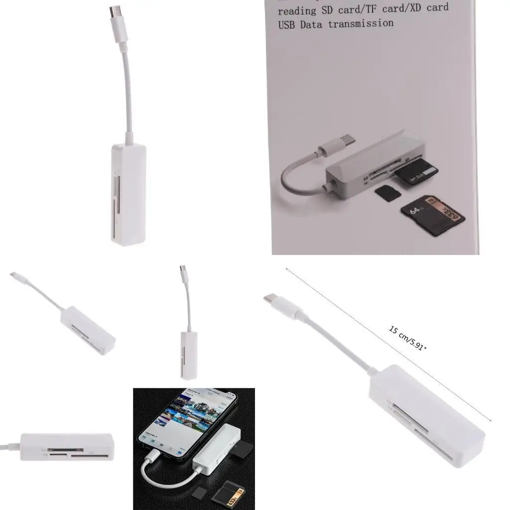 

R53C Card Reader USB C Card Reader Adapter Support TFSD Memory Card Reader