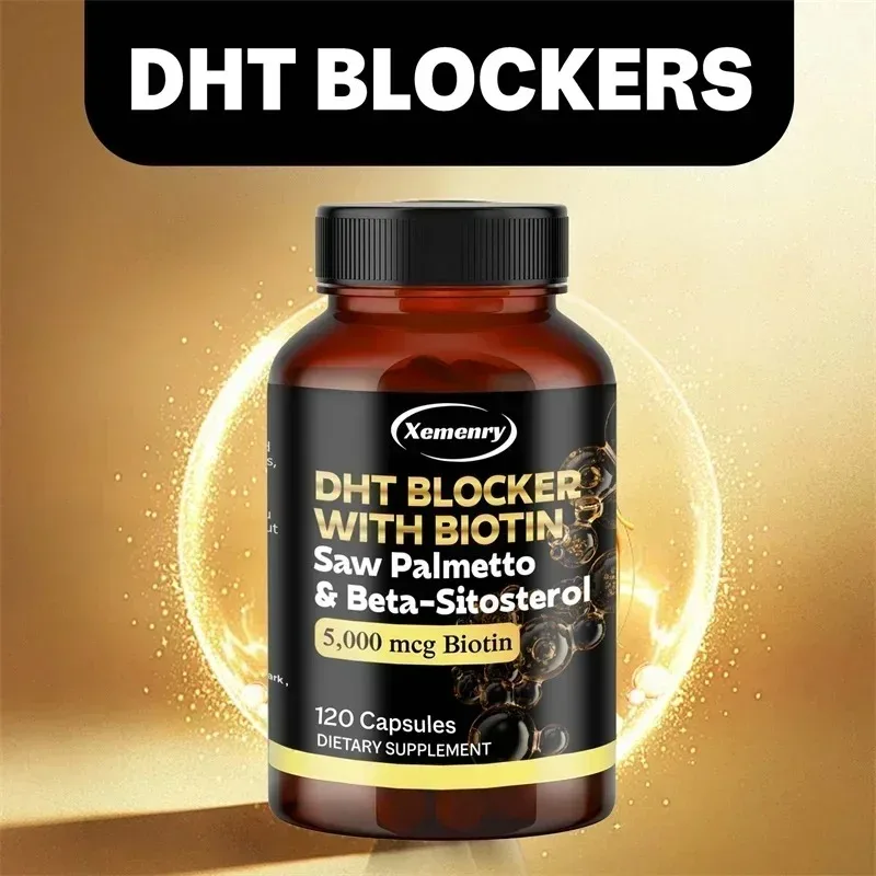 DHT Blocker Capsules 120 Capsules Containing Biotin Saw Palm Hair Growth Thicker and Longer Male and Female Supplements