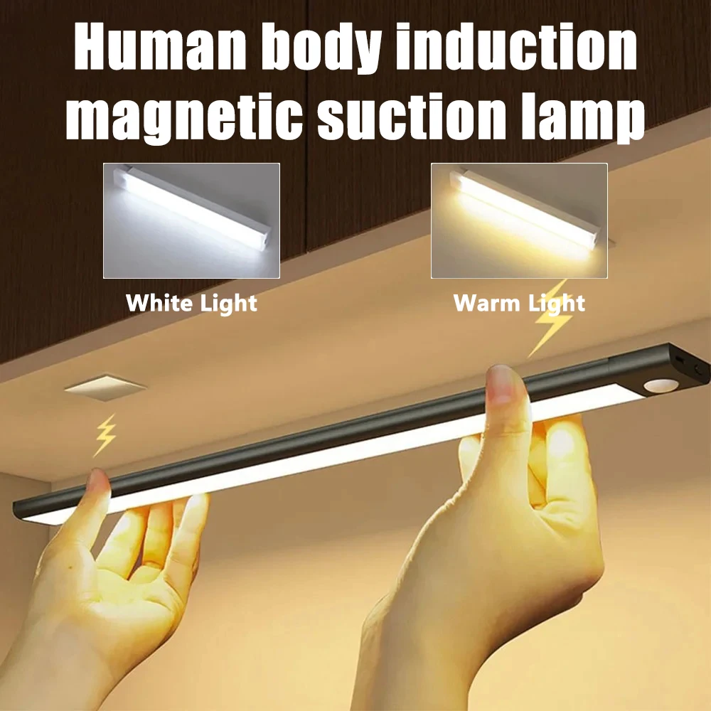 LED Portable Motion Sensor Kitchen Cabinet Lamp multifunction Rechargeable Wireless Induction Night Lamp Staircase Detector Lamp