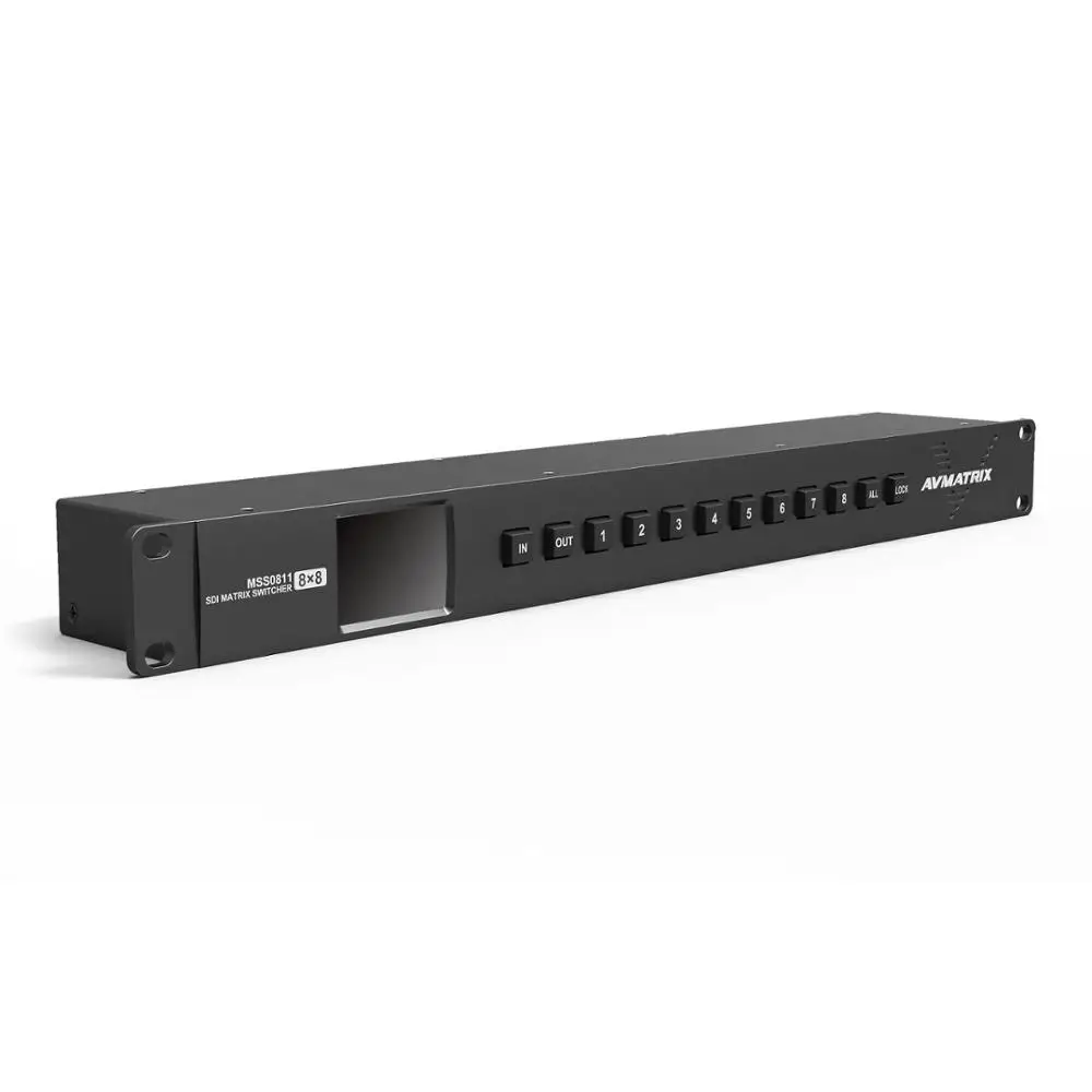 Avmatrix 8x8 Compact Video Matrix Switcher 3G/HD/SD 8-Channel Rack Mount MSS0811 8x8 3G/HD/SD with Metal Material