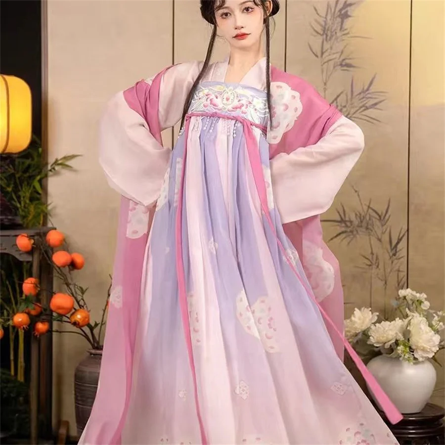 Hanfu Dress Women Chinese Traditional Embroidery Hanfu Female Halloween Carnival Fairy Cosplay Costume Party Dancing Dress