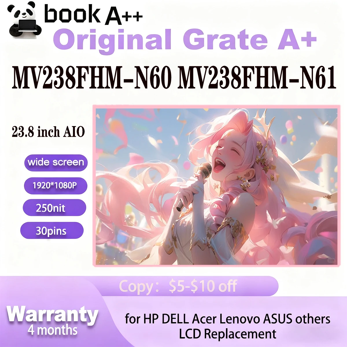 23,8-дюймовая ЖК-панель, новая оригинальная MV238FHM-N60 MV238FHM N60 MV238FHM-N61 MV238FHM N61 для Lenovo, DELL, HP, компьютерный монитор 23,8-дюймовая ЖК-панель, новая оригинальная MV238FHM-N60 MV238FHM N60 MV238FHM-N61 MV238FHM N61 для Lenovo, DELL, HP, компьютерный монитор