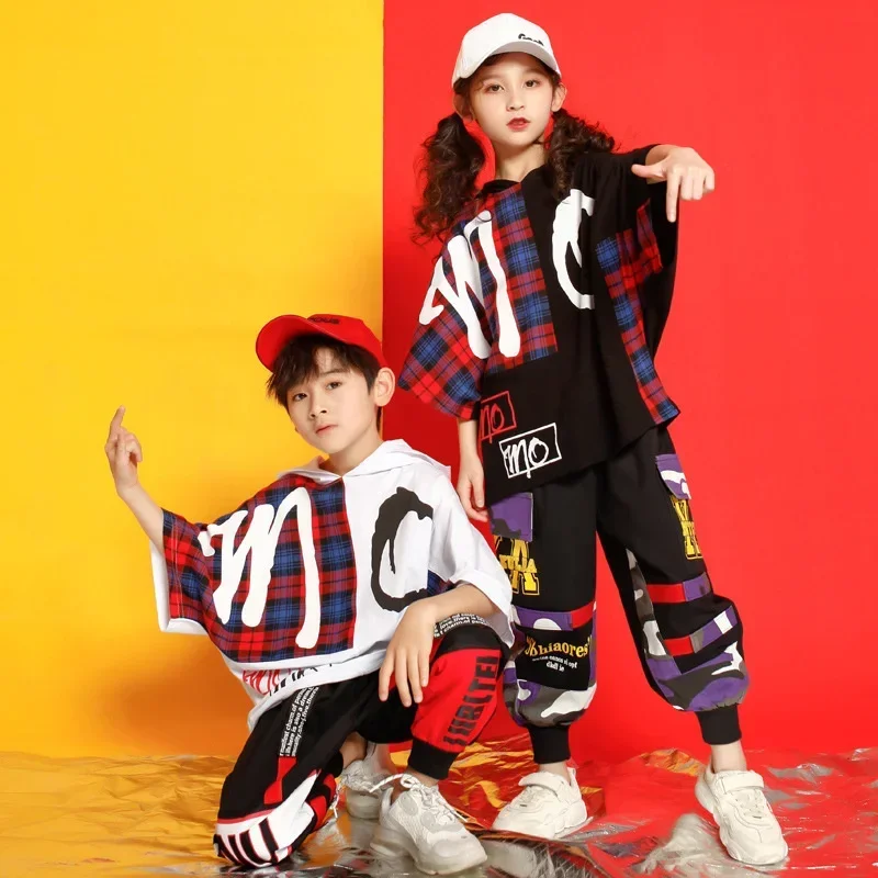 Children's street dance suit boys' hiphop fashion Children's day performance clothing short sleeved T-shirt loose and jazz