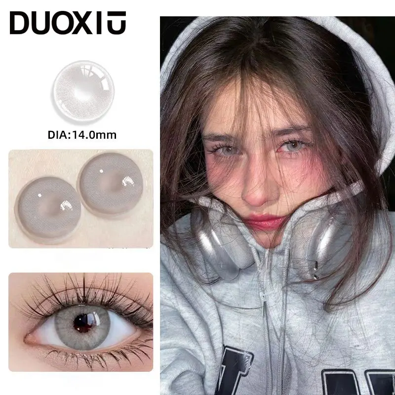 DuoXiu 1Pair Contact Lenses for Eye color Lenses Sclera Blue Green Lenses Degree Prescription -0.00 to -8.00 Beauty Pupils