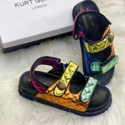 Colorful Thick Bottom Beach Sandals New Round Toe Classic Style Sandals Large Size Colorful Platform Summer Sandal For Women