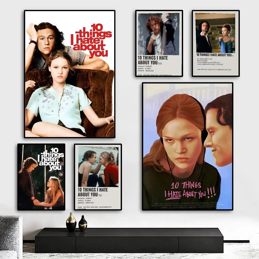 Classic Movie 10 Things I Hate About You Painting Calligraphy HD Canvas Poster living room bedroom bar aesthetic decoration