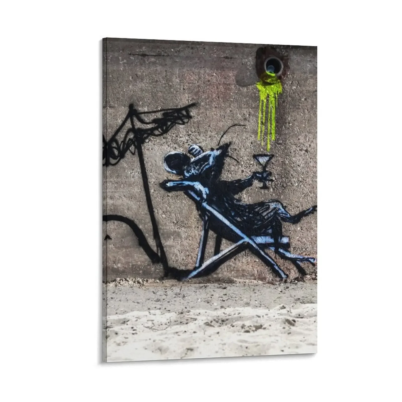 

Banksy Cocktail Rat - Original Mural Canvas Painting home decor decorative wall poster Decoration bedroom bedroom decor
