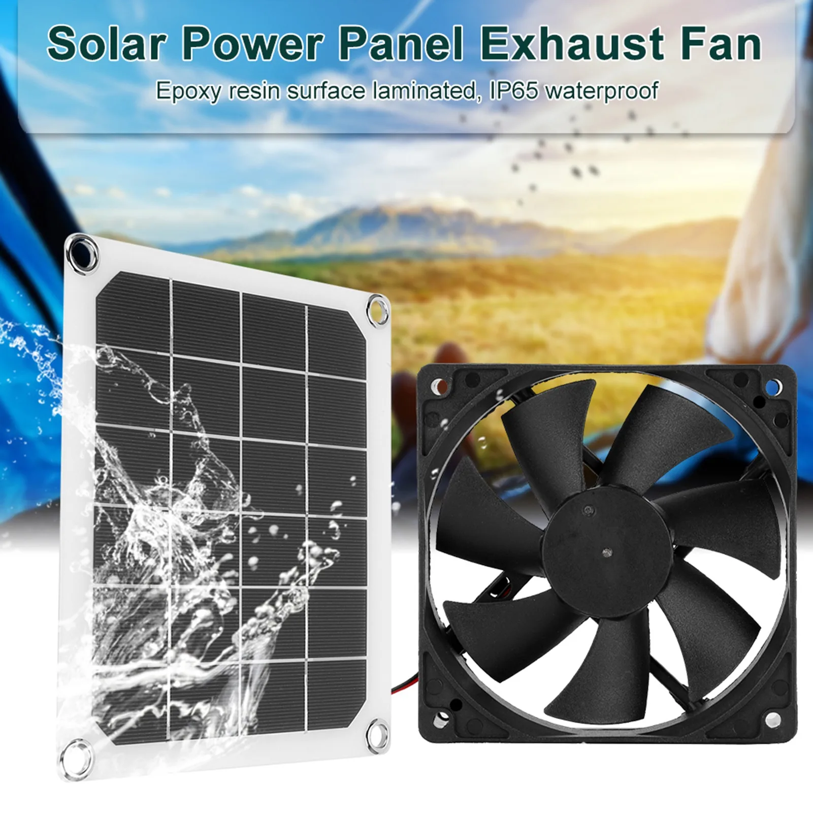 

6V 10W Outdoor Solar Power Panel Exhaust Fan USB Charging for Greenhouse Chicken House USB Solar Panel
