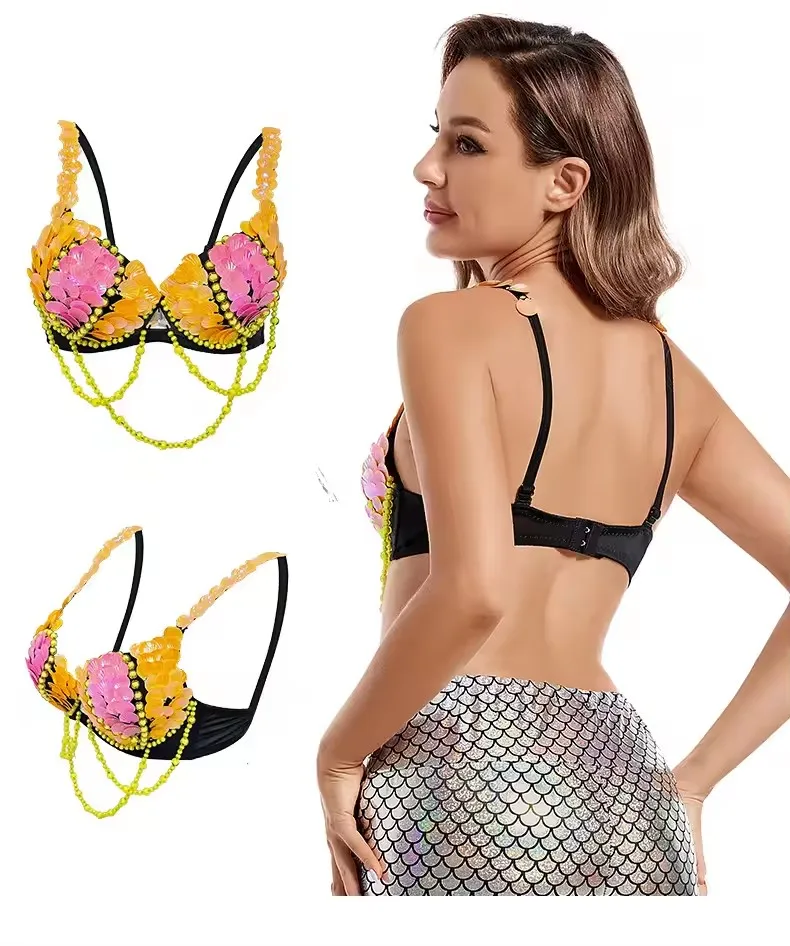 Bedazzled Festival Bra Top - Handmade Belly Dance Bra for Carnival, Rave, Burner & Costume Party | Women's DIY Dancewear