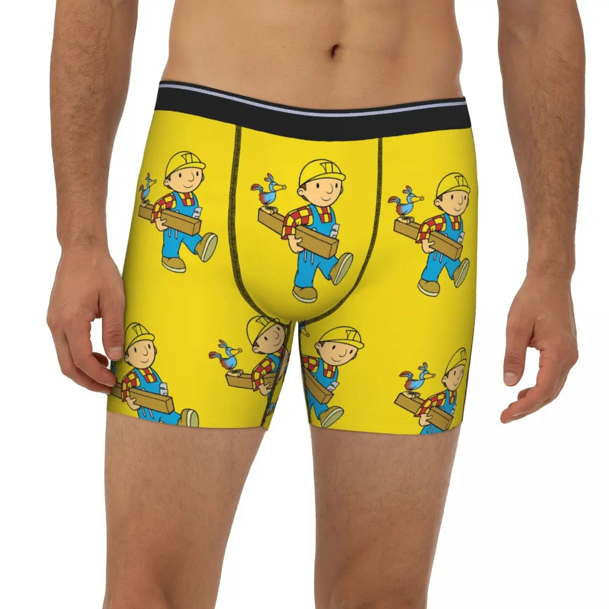 

Bob The Builder Long Boxer Underpants Short Men's Panties Soft Underwear for Homme Man Boyfriend Gift