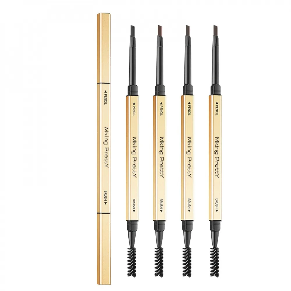 ดินสอเขียนคิ้วสีน้ำตาลพร้อมแปรง – ดินสอเขียนคิ้วแบบสองหัวสำหรับการแต่งหน้าทุกวัน ลุคธรรมชาติ และเบลนด์ง่าย