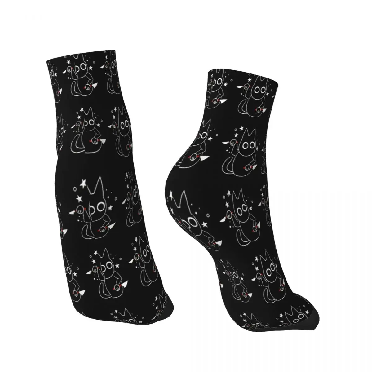 Cat's Knives Black Cat Halloween Meme Ankle Socks Male Mens Women Spring Stockings Harajuku