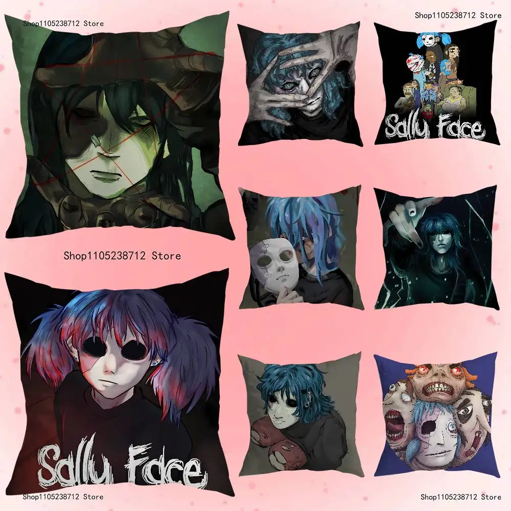 

S-Sally F-Face Pillow Case Plush Pillow Cases Home Decoration Pillow Cover for Sofa Bed Chair Living Room