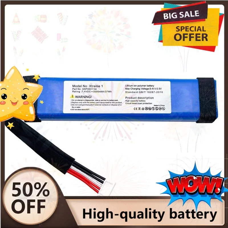 SWZY NEW Battery 5000mAh For JBL xtreme1 extreme Xtreme 1 GSP0931134 37.0Wh Batterie