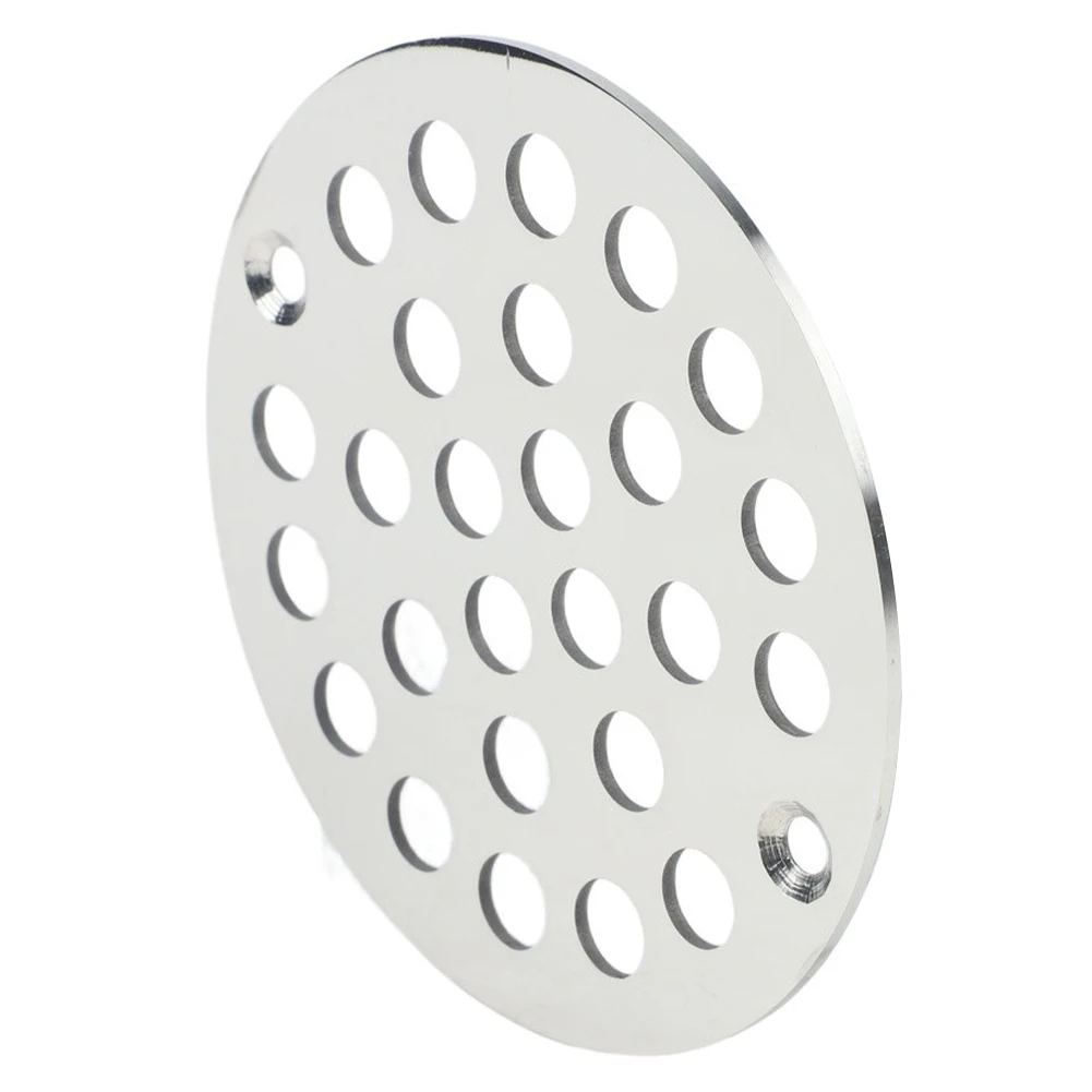 Stainless Steel 4 Inch Shower Drain Cover with Screw in Installation Designed to Prevent Clogs and Promote Smooth Drainage
