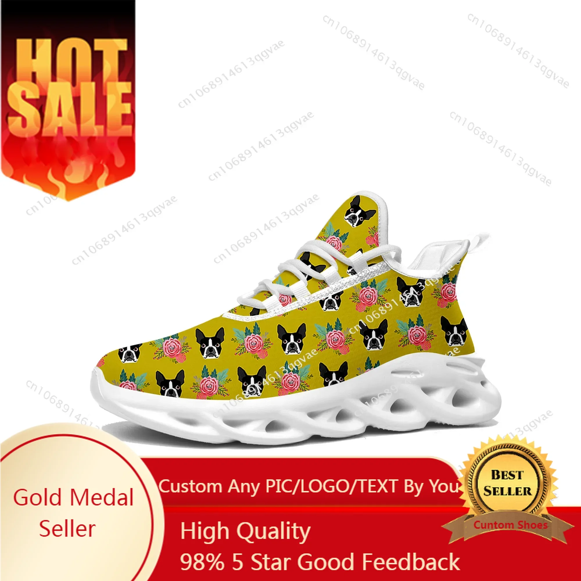 

Boston Terrier Prints Flats Sneakers Mens Womens Sports Running High Quality Sneaker Lace Up Mesh Footwear Tailor-made Shoe