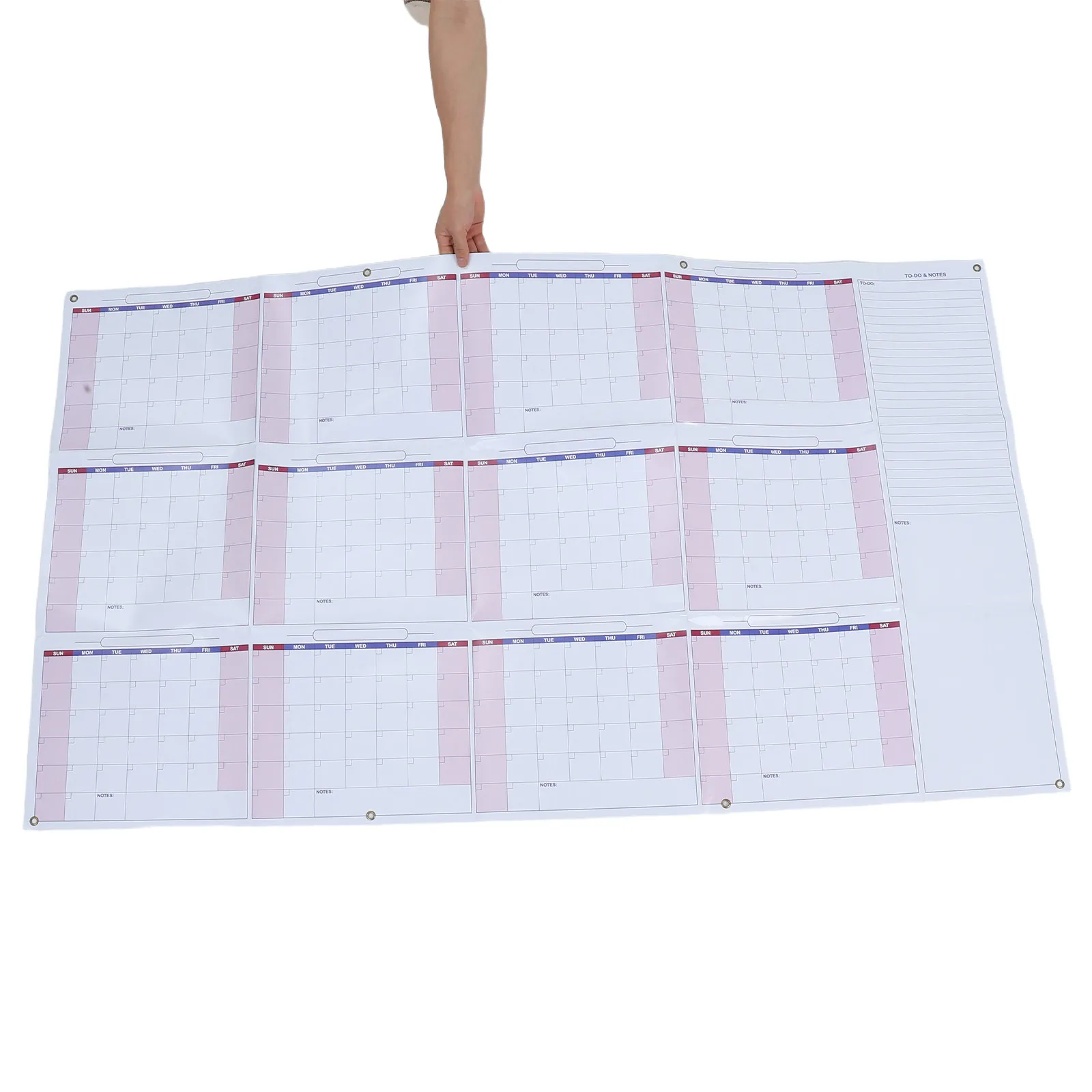 

Набор из 1 настенного календаря-планера на 12 месяцев, многоразового использования, без дат, ламинированный, для дома, офиса, школы