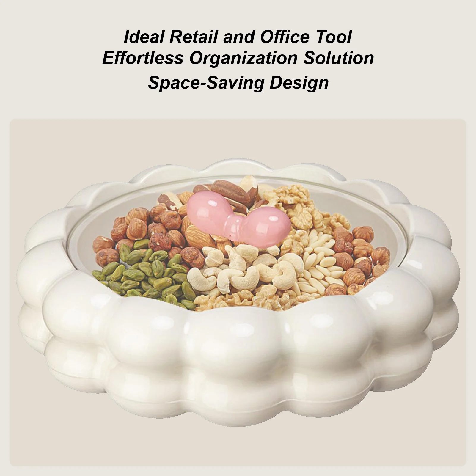 

Поднос для закусок с крышкой, большая вращающаяся сервировочная посуда, вечерние тарелки, сервировочные подносы для закусок для домашнего декора, кухни, спальни, гостиной