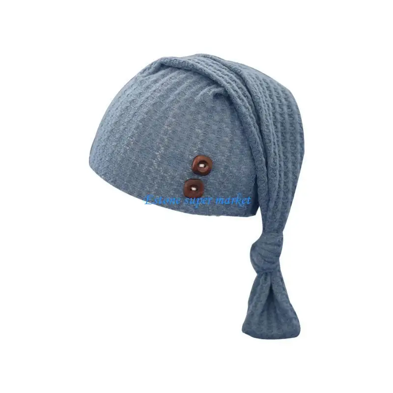 

090B Newborn Photography Props Baby Woven Long Tail Hat Knitted Crochet Beanie Cap Infants Photo Accessories