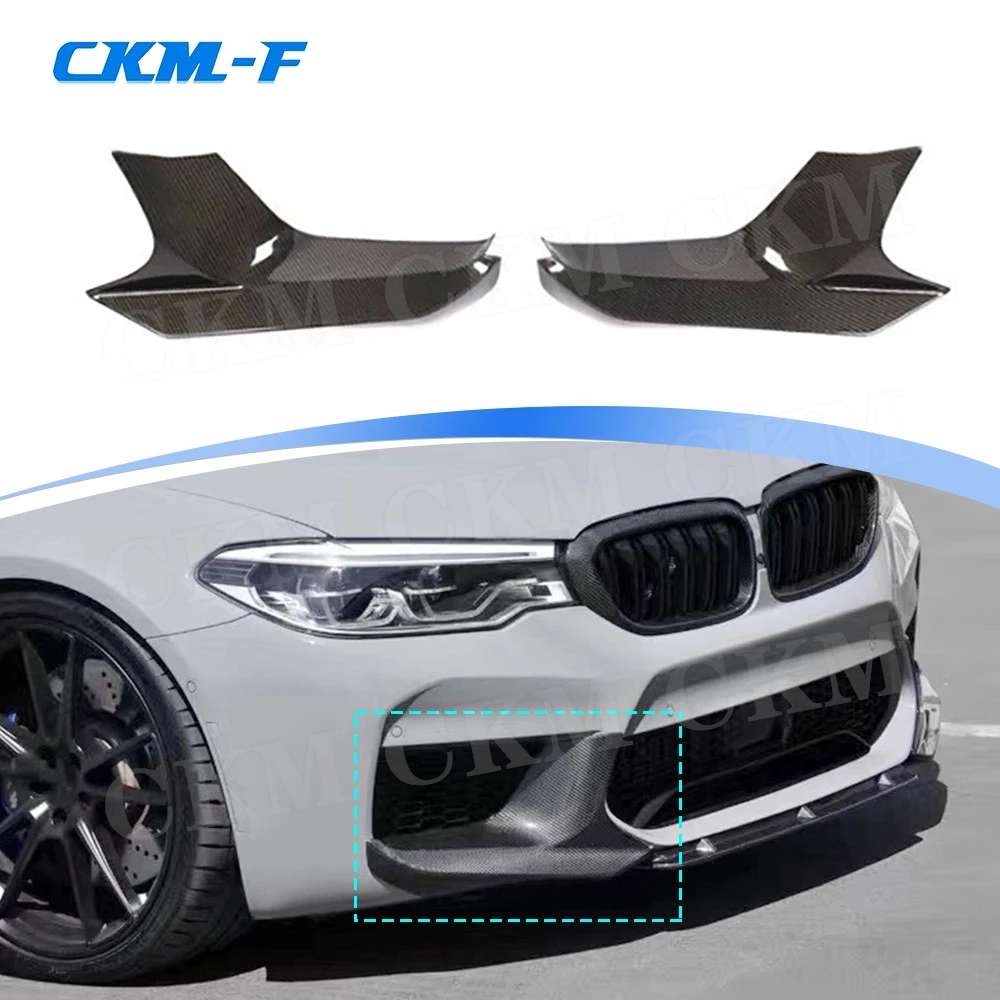 

Carbon Fiber Front Corner Bumper Lip Spoiler Protector For BMW 5 Series F90 M5 MP Style 2018 2019 FRP Front Splitter Pieces