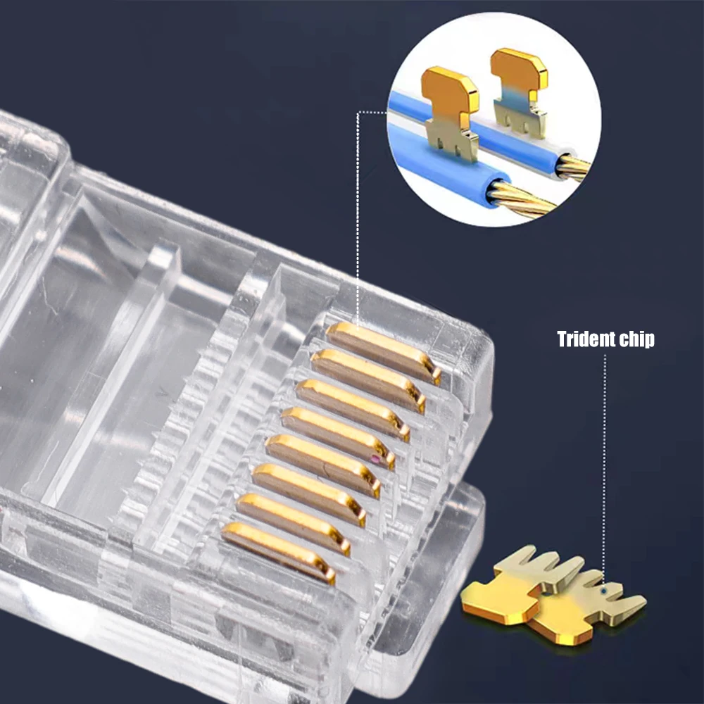 RJ45 8P8C CAT5 Modulaire Ethernet Réseau Câble LAN Connecteur Fin
