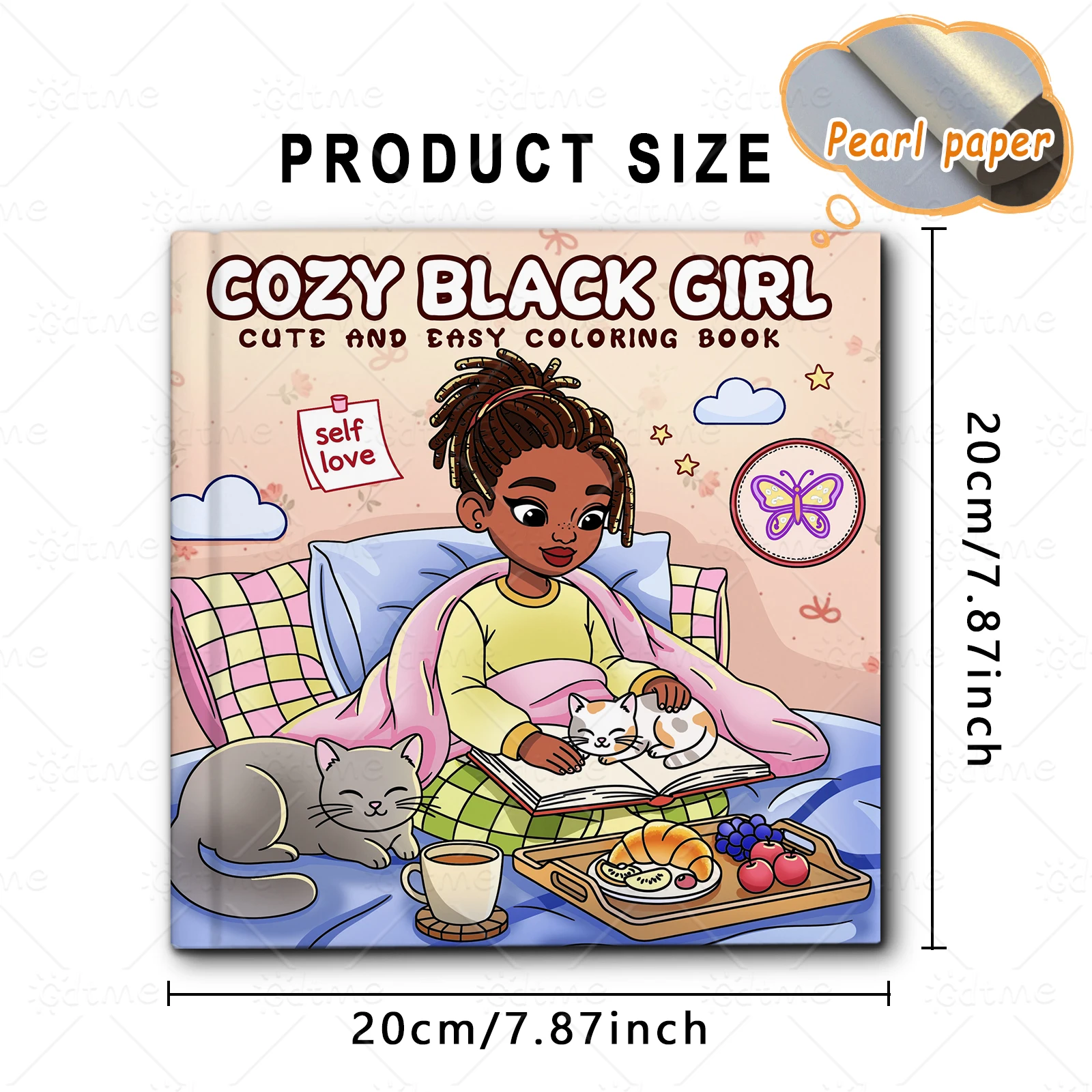 COZY BLACK GIRL CUTE AND EASY Malbuch für Erwachsene mit niedlichen, gemütlichen täglichen Aktivitäten zur Entspannung (Cozy Spaces Coloring) – Detail 2