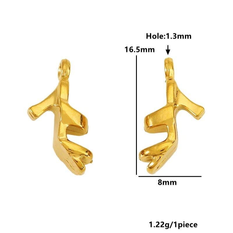 5pcs Stainless Steel Gold Color Charms Sun Crab Spider Beetle Pendants for DIY Women Necklace Earrings Jewelry Making Supplies view 5